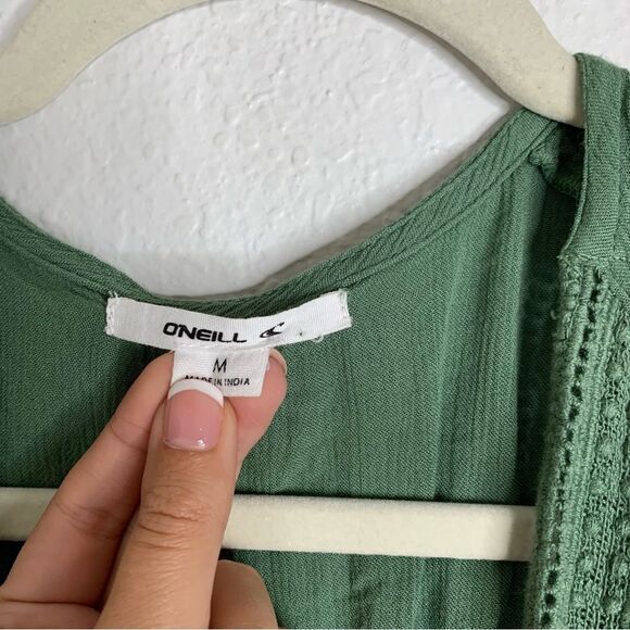 Oneill Wilder Cover Up Green Boho Size Medium - Picture 3 of 6